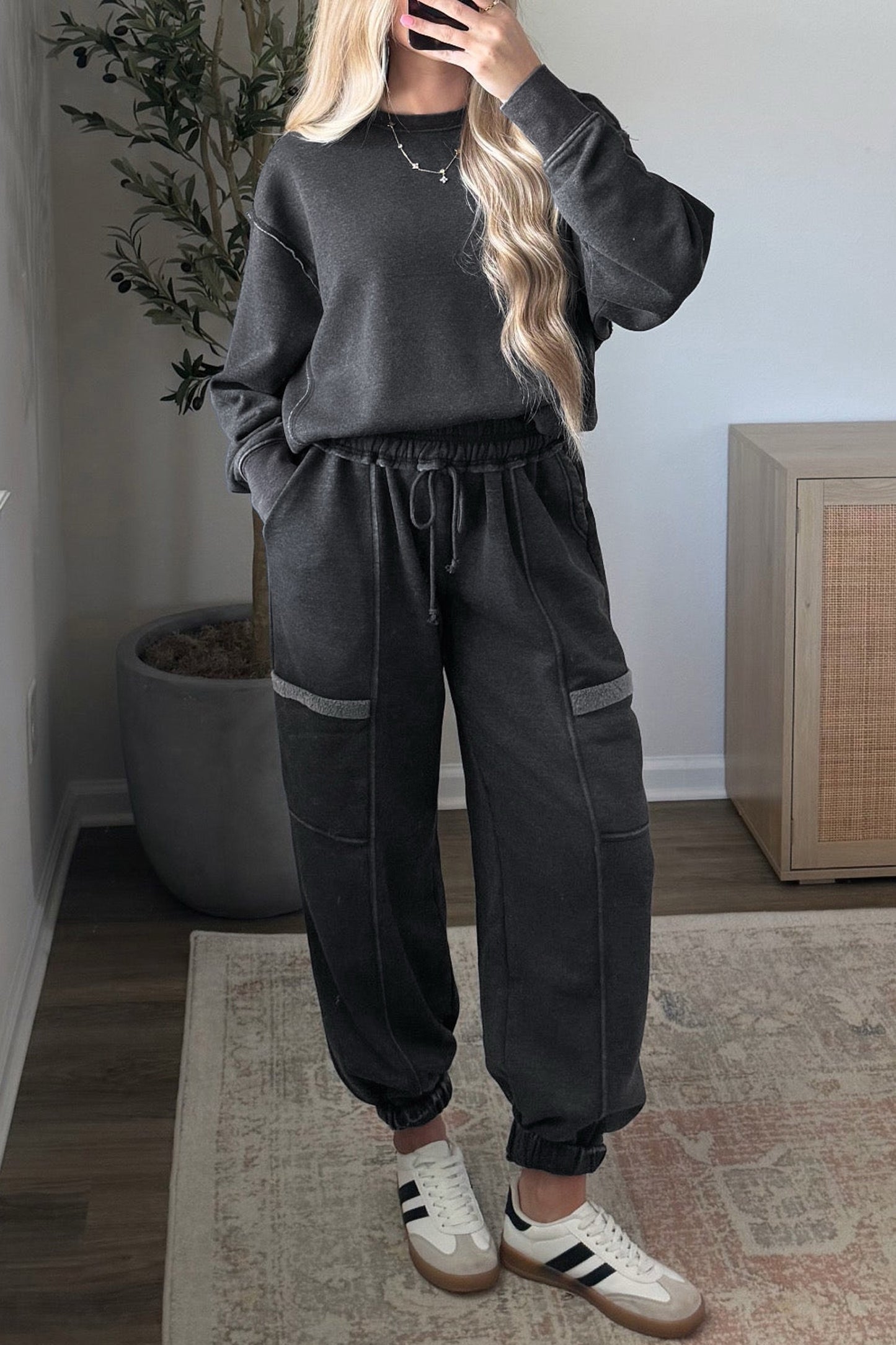 Off Duty Washed Jogger Set