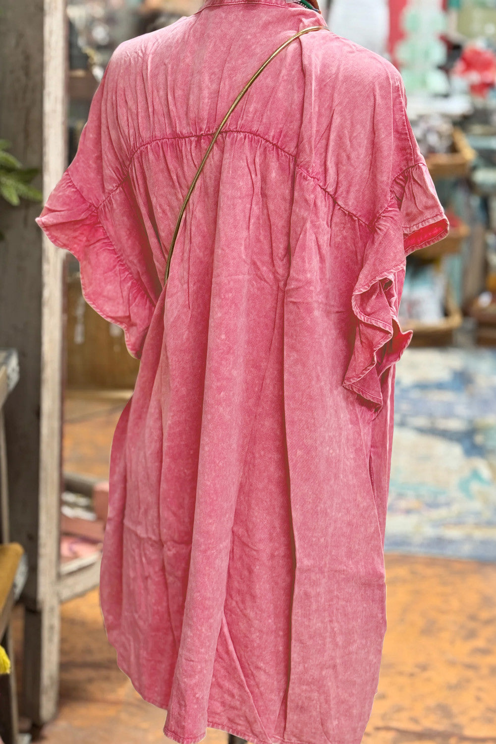 Pink Lemonade Ruffle Shirt Dress