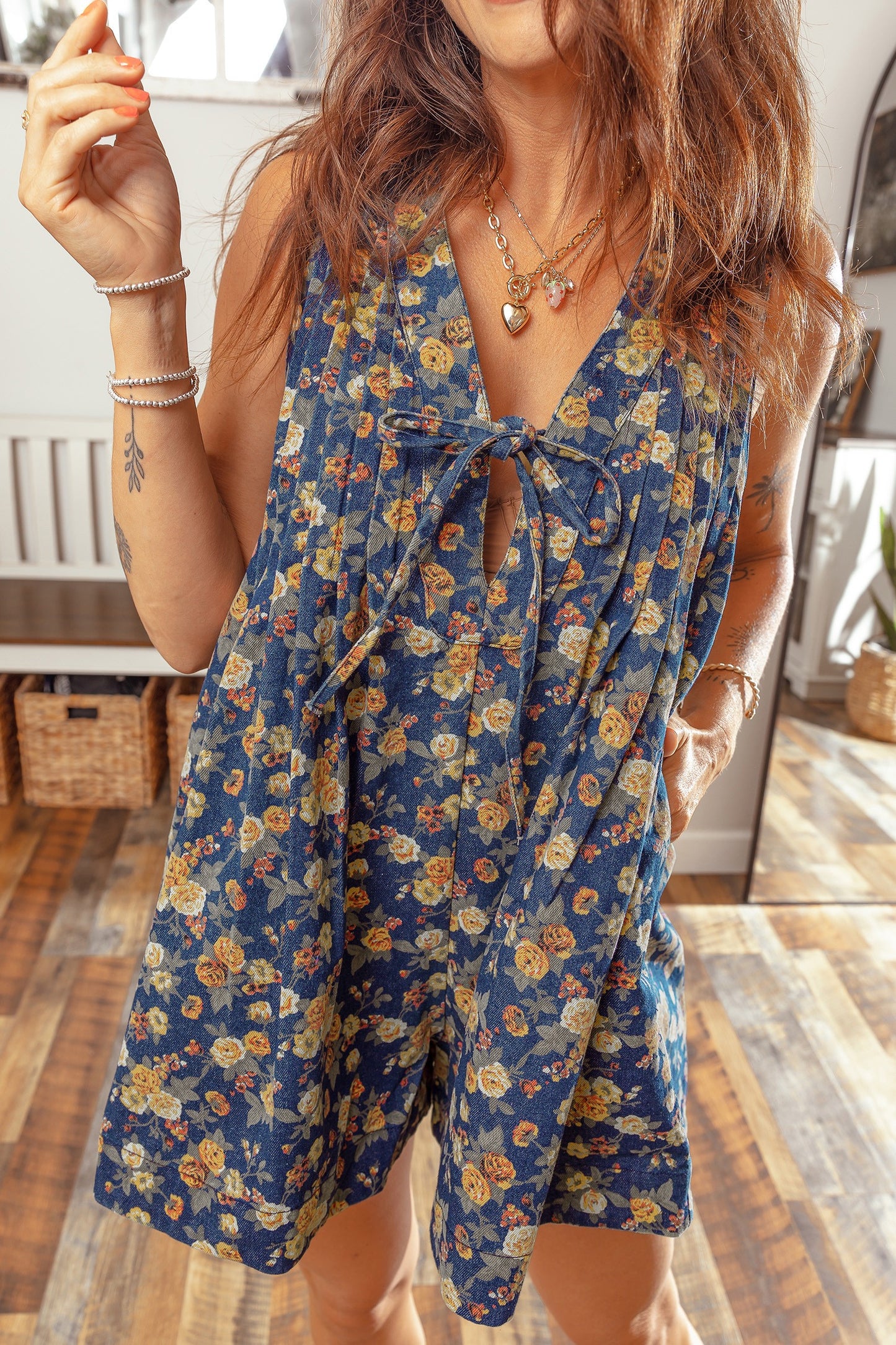 Golden Hour Blooms Romper