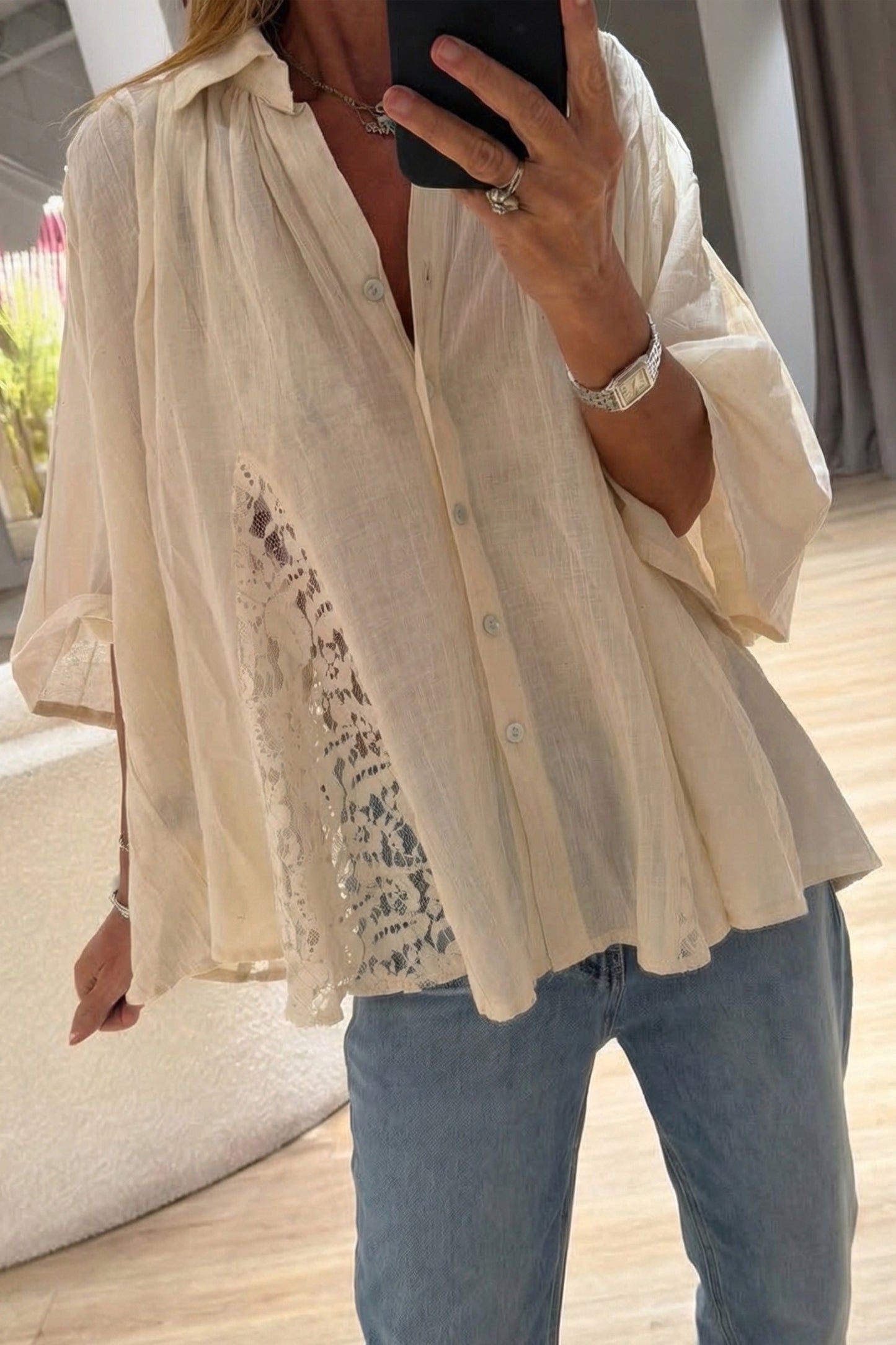 Lace & Grace Button Down
