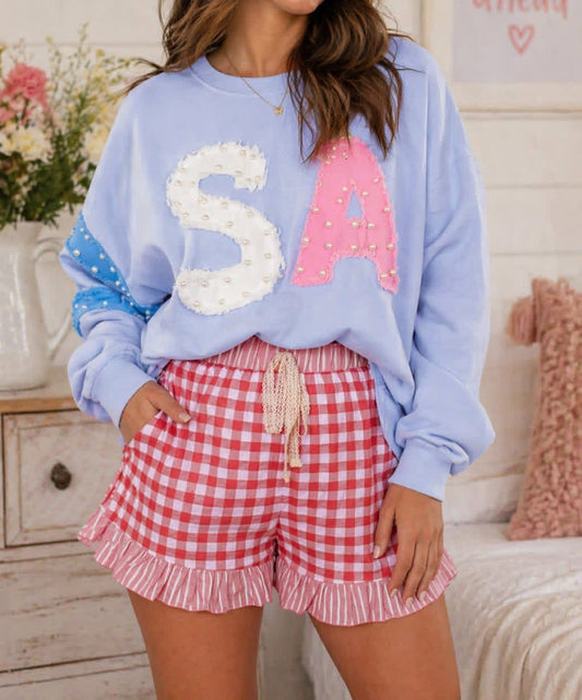 Sweet Check Gingham Ruffle Shorts