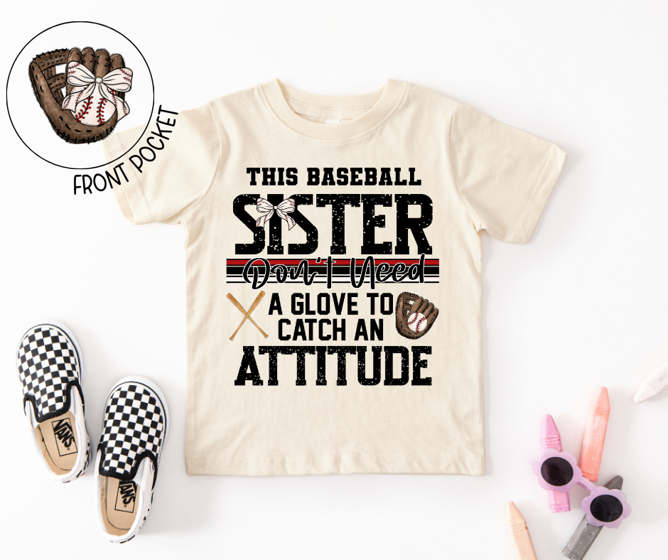 Baseball Sister Attitude Toddler Tee