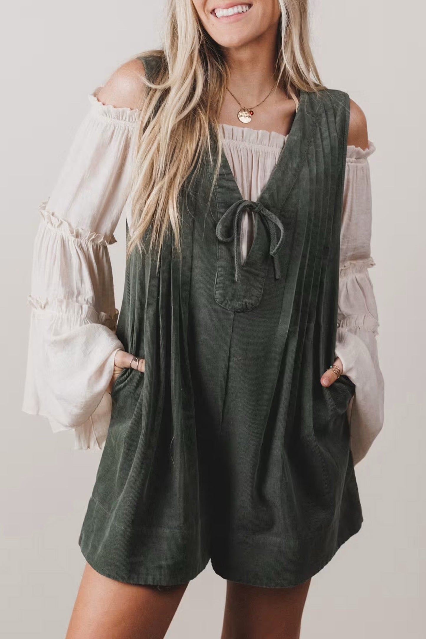 Autumn Twist Corduroy Romper