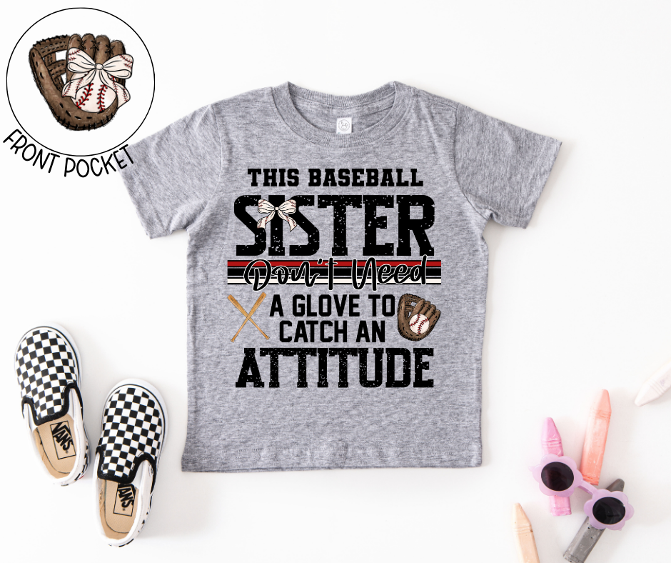 Baseball Sister Attitude Toddler Tee