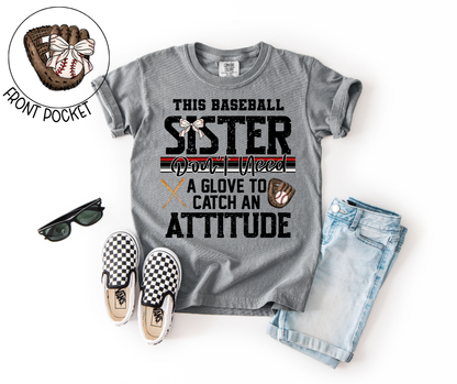 Baseball Sister Attitude Toddler Tee