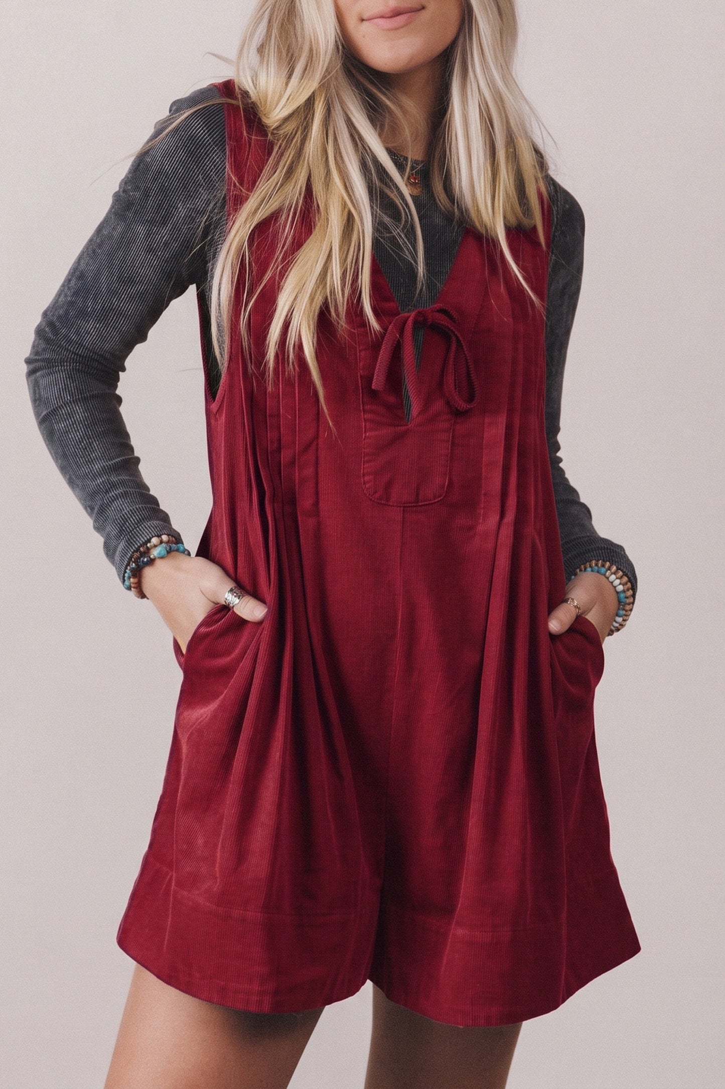 Autumn Twist Corduroy Romper