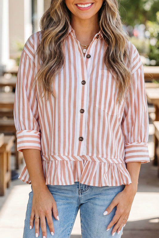 Blushing In Stripes Top