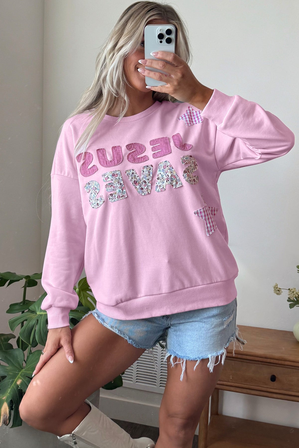 JESUS SAVES | Faith & Florals Sweatshirt