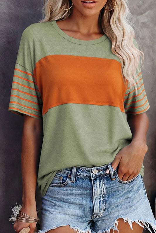 Autumn Stripe Colorblock Tee