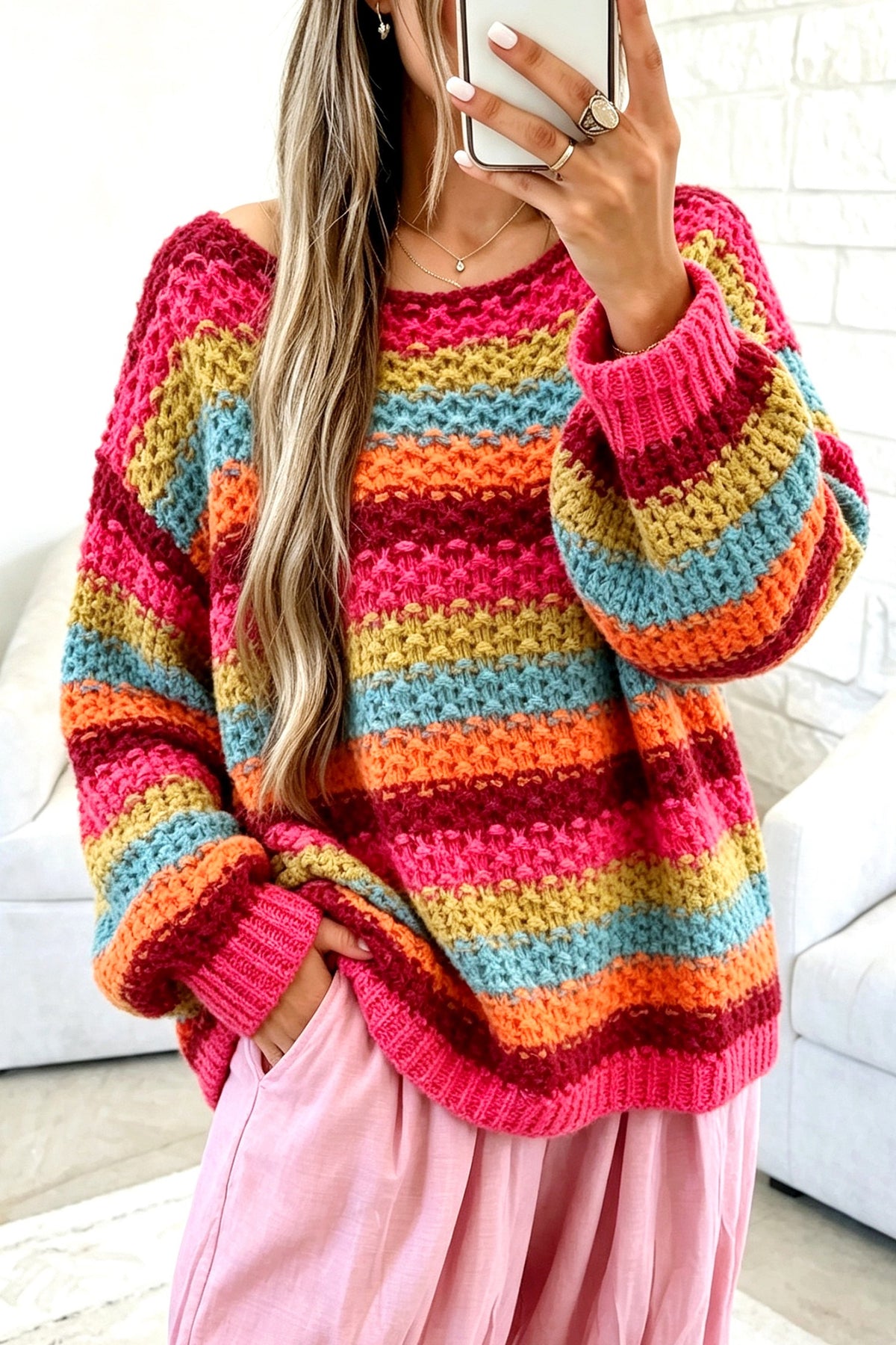 Color Me Happy Crochet Sweater