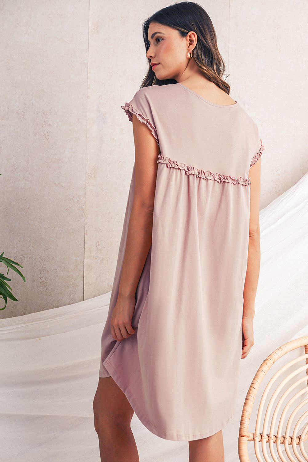 Blush Breeze Ruffle Dress